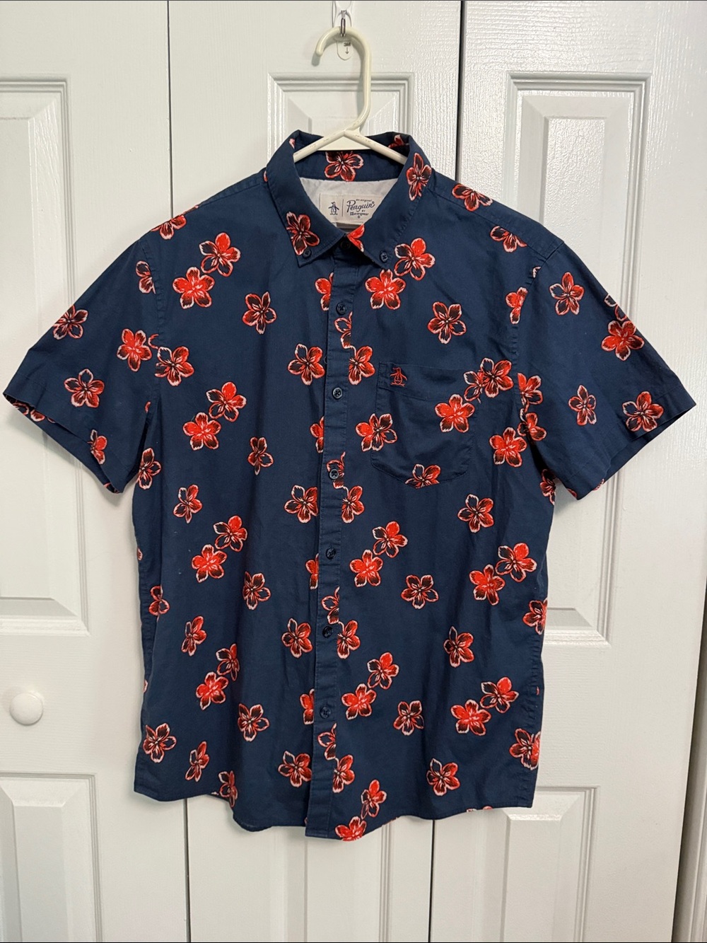 Original Penguin Button Down Men’s Short Sleeve Shirt Size M